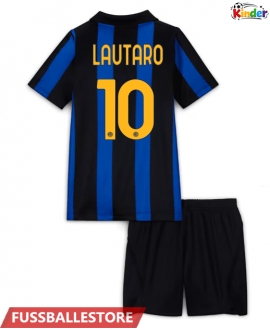 Günstige Inter Milan Lautaro Martinez #10 Heimtrikotsatz Kinder 2026-27 Kurzarm (+ Kurze Hosen)